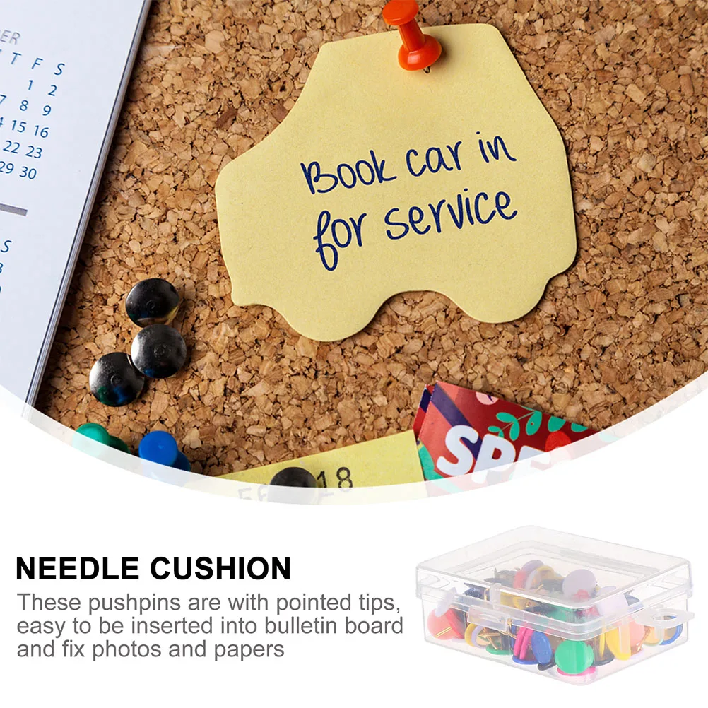 

200pcs Plastic Thumbtacks Colorful Drawing Push Pins Simple Office Stationery Pushpin For Bulletin Board Home Decoration