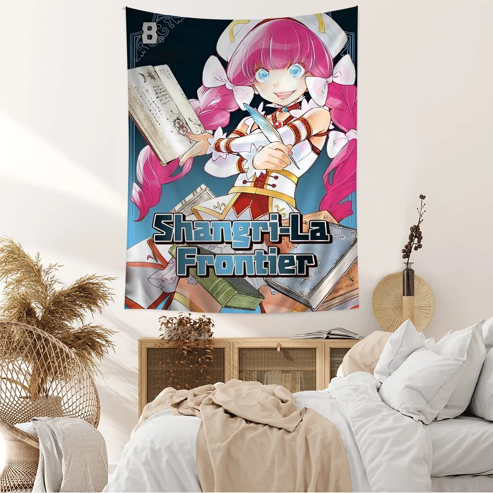 Anime Shangri-La Frontier Tapestry Art Printing Japanese Wall Tapestry Anime Wall Hanging Home Decor