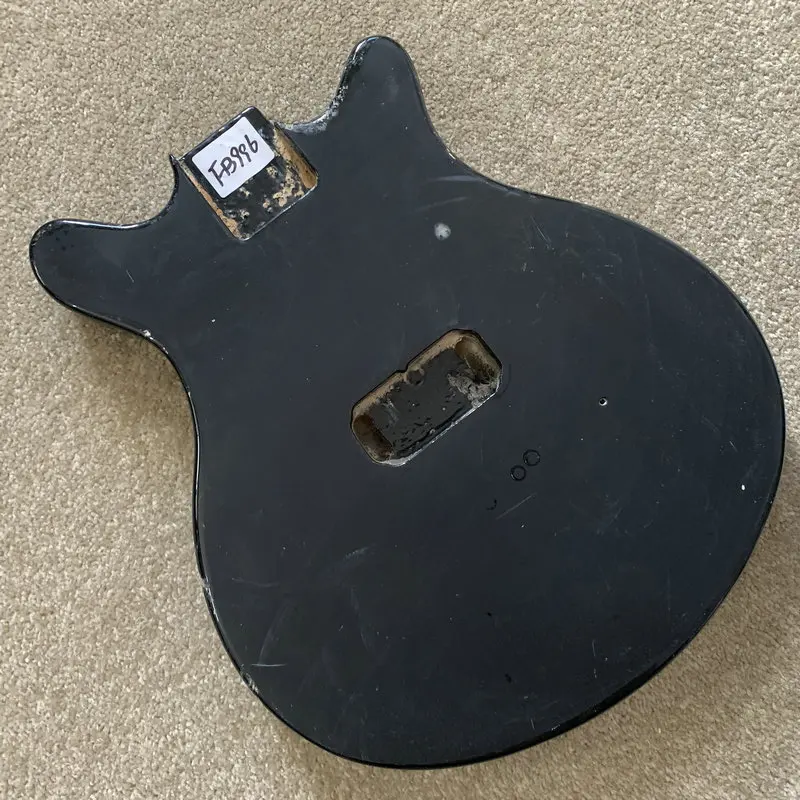 

FB996 Matte Black Color Solid Wood Unfinished Electric Guitar Body Custom Bridges with Damages for LP Guitar Replace and DIY