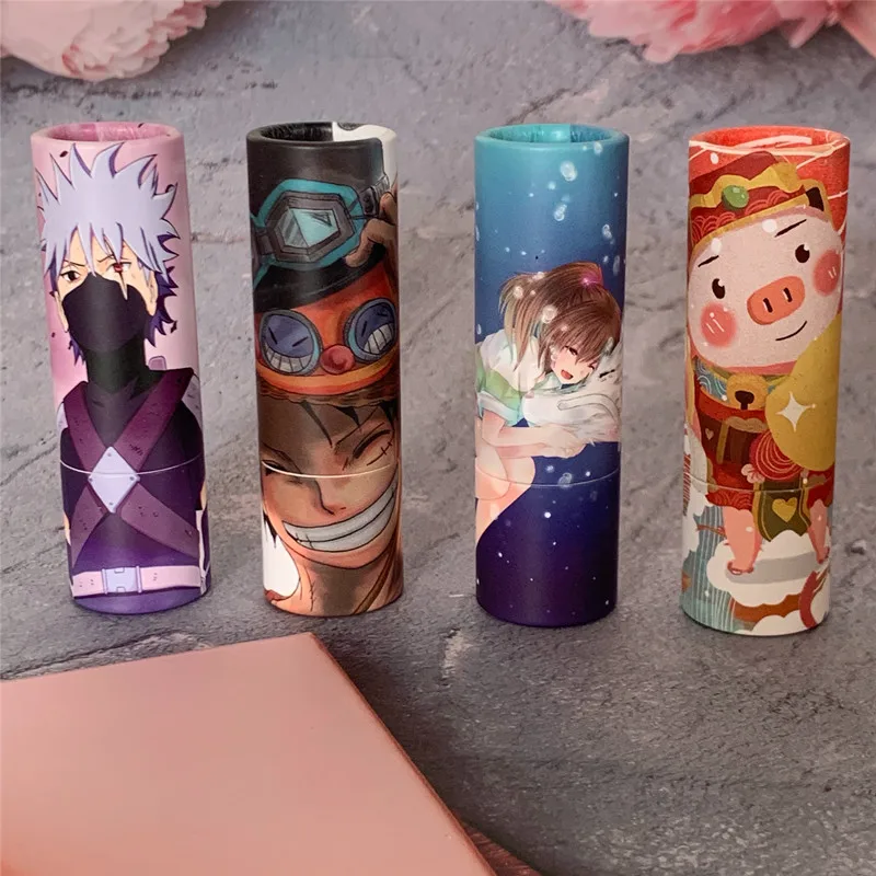 Wholesale 12.1mm Cartoon Paper Lipstick Tube Baby Lip Balm Container Empty Paper Lipstick Shell Lip Cosmetics Makeup Tool