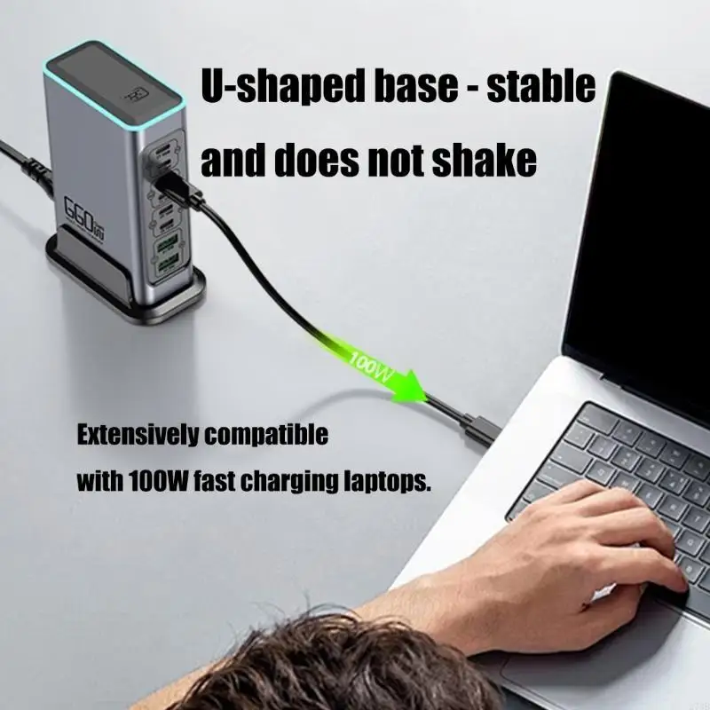 8 Port Fast 660W محطة شحن قوية PD100W للهواتف المحمولة