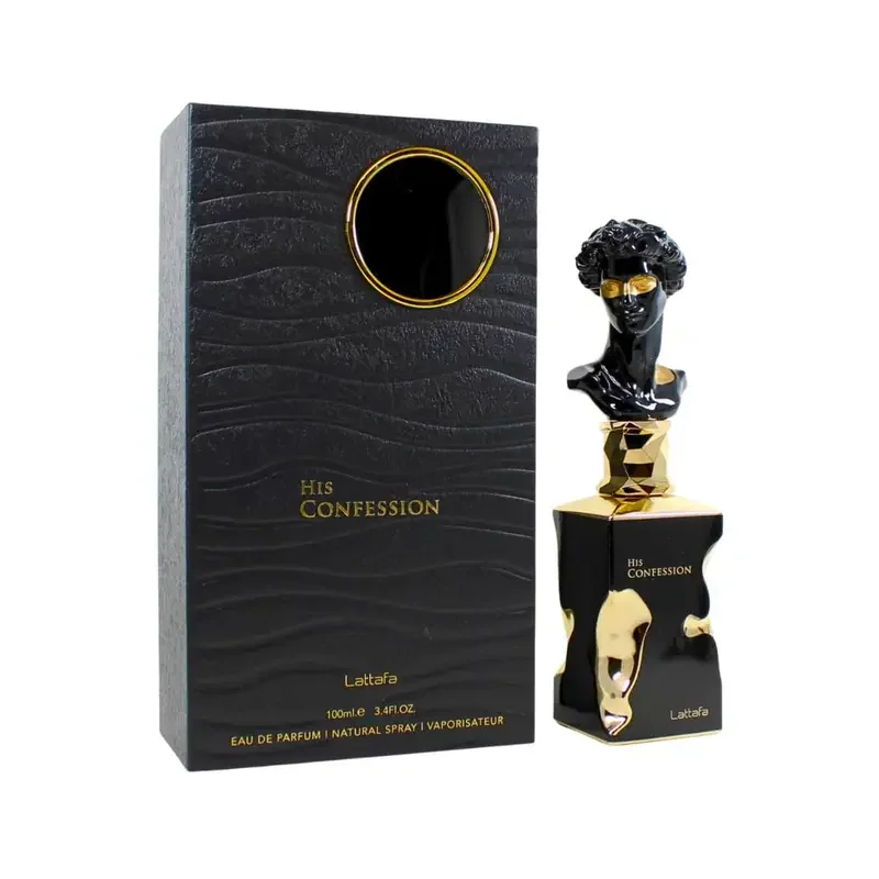 اعترافه للرجال Eau De Parfumoil - كولونيا فاخرة سوداء أنيقة مع زجاجة ذهبية اللون، عطر زهري طويل الأمد #2