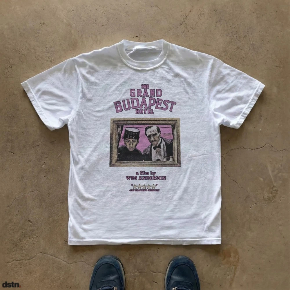 Grand Budapest Hotel Movie T-shirt Wes Anderson Film Tee Vintage Tee Clothing Short Sleeve Unisex Men Women