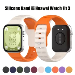 Two Tone Silicone Band For Huawei Watch Fit 3 Strap Accessories wristband Metal buckle Correa Bracelet for Huawei watch FIT 3