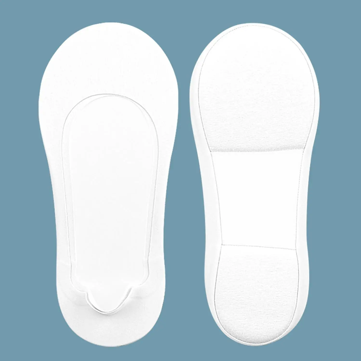 1 par de calcetines náuticos 3D para mujer, calcetines invisibles con cojín transpirable para masaje de pies con lazo, calcetines invisibles para el cuidado de la salud, calcetines náuticos de seda antiapagados de silicona