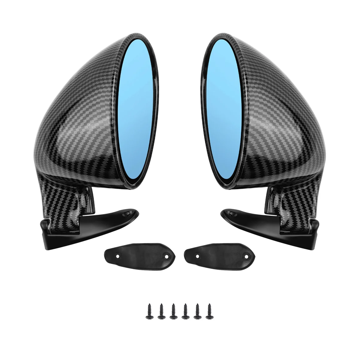 California Style Left & Right Car Cl ic Retro Door Wing Side Mirror Rearview Vintage Matte Universal Carbon Fiber Look