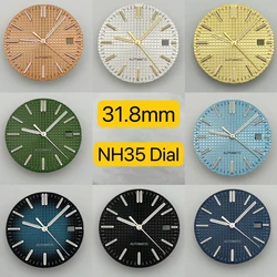 Dial+pointer, NH35 dial, green glow in the dark, 31.8mm diameter, suitable for NH35/NH36 movements. Oak DIY Assembly