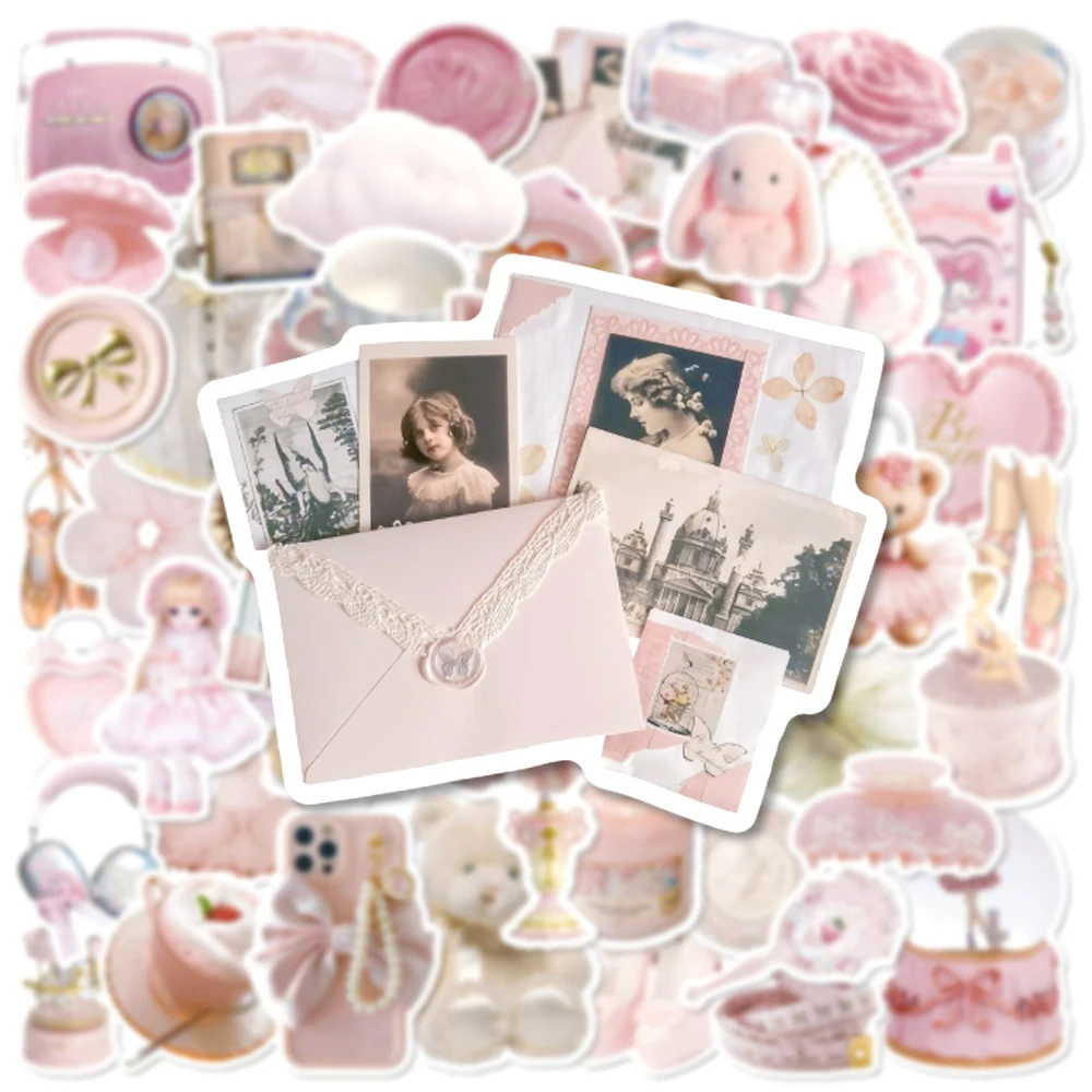10/30/50pcs INS Style Pink Ballet Aesthetic Stickers Cute Girl Decoration Decals Gift DIY Luggage Guitar Laptop Graffiti Sticker