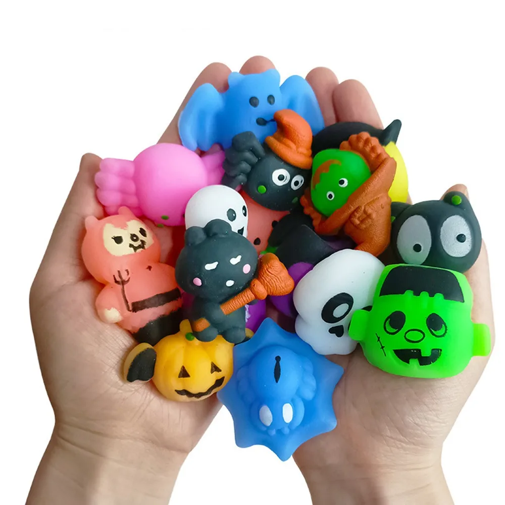 12/24 Pcs Halloween Dumpling Pinch Fun Halloween Ghost Festival Tricky Party Gift Decoration Kindergarten Reward Pinata Filling