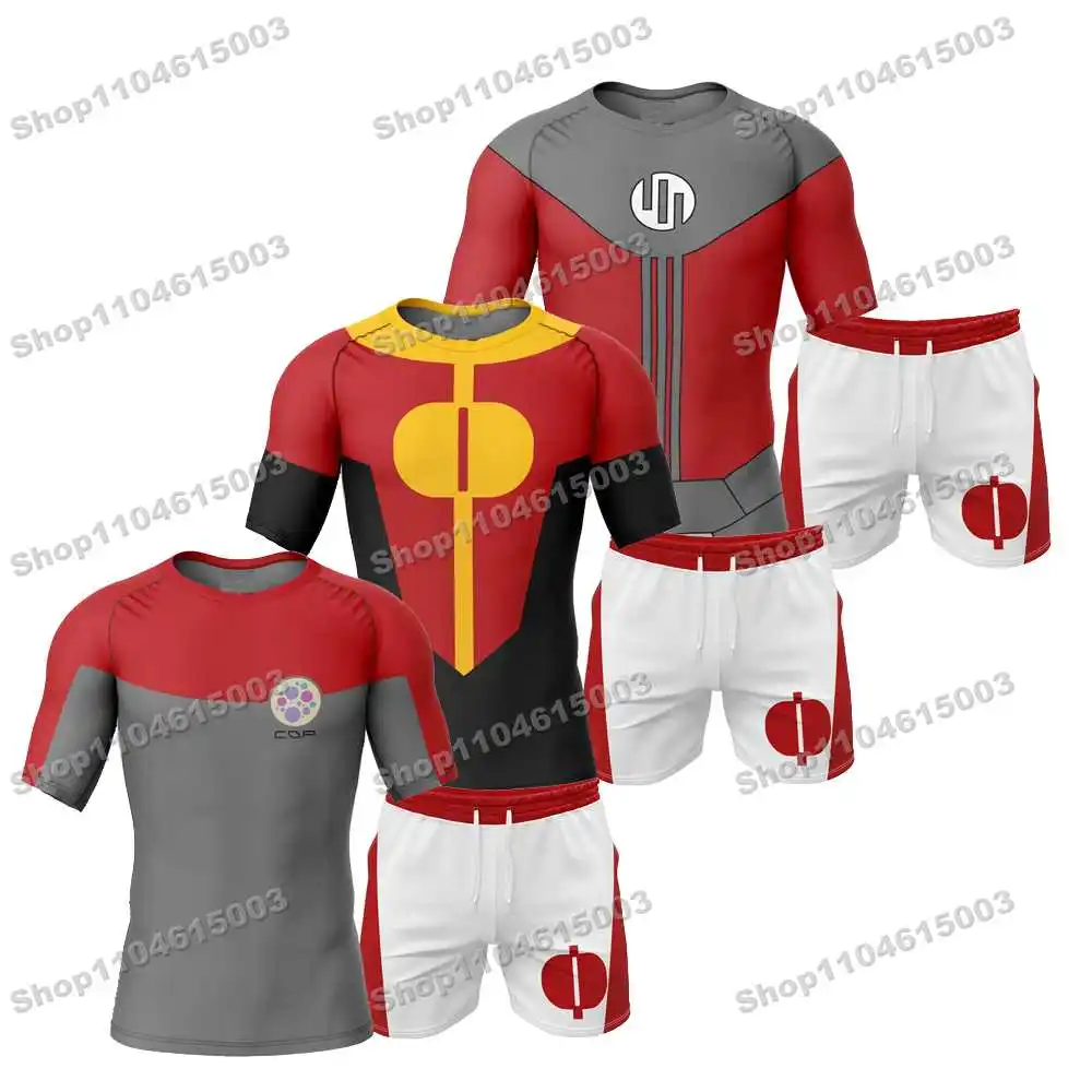 

27th New Summer Pop Anime Rash Guards Surfing Jersey Beach Shirts Swimwear Diving Gym Shorts MMA BJJ Men Jiu Jitsu Fitness Sets