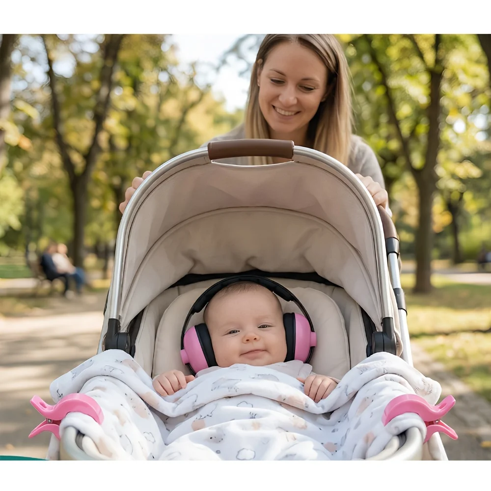 Baby Noise Cancelling Ear Muffs, Adjustable Padded Headband, Multi-Color Baby Travel Essential