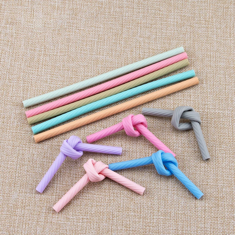 Reusable Silicone Drinking Straws With Box Creative Portable Straws Sturdy Bent Straight Straw With Cleaning Strip Bar Accessory