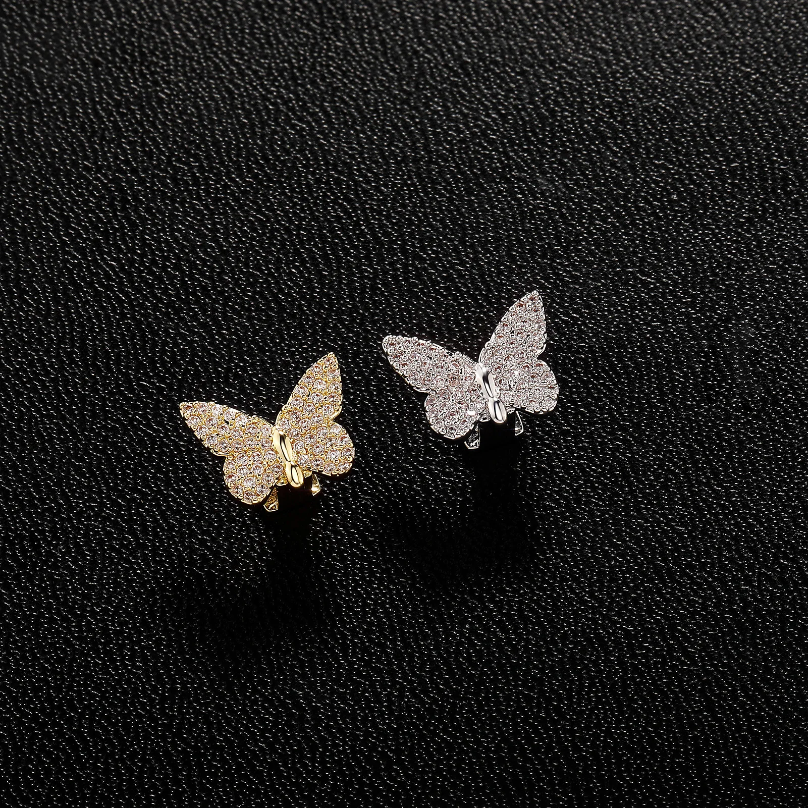 JINAO Hip Hop New Butterfly Single Teeth iced out cz Grillz Men Women Top&Bottom shinny single Grill Punk Rapper Christmas Gift