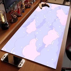 Pembe bulutlar Mousepad Pc oyun klavye halı bilgisayar oyun aksesuarları kaymaz Anime kilim Xxl Mouse Pad sevimli estetik mat