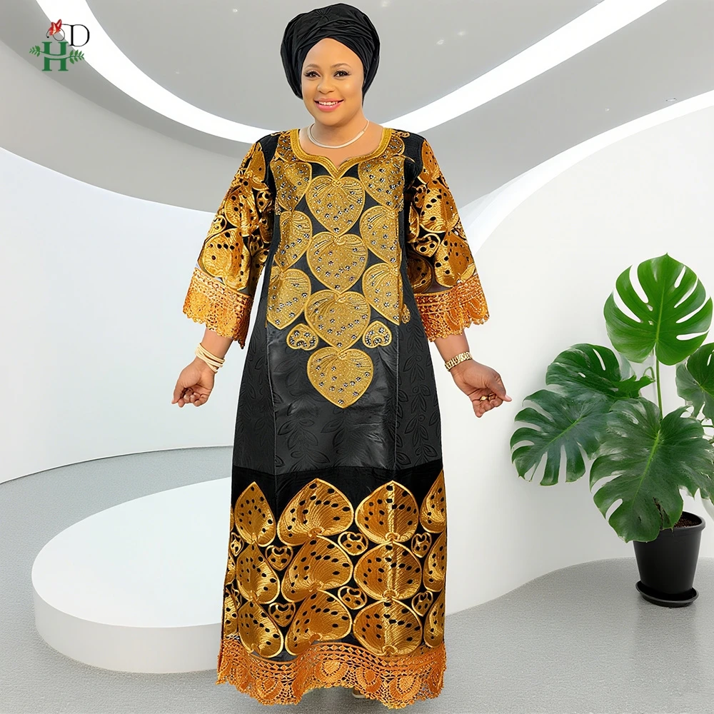 فساتين حريمي أفريقية مطرزة فستان بازان الثراء مقاس كبير فساتين زفاف بوبو أنيقة قفطان بوبو جلابة