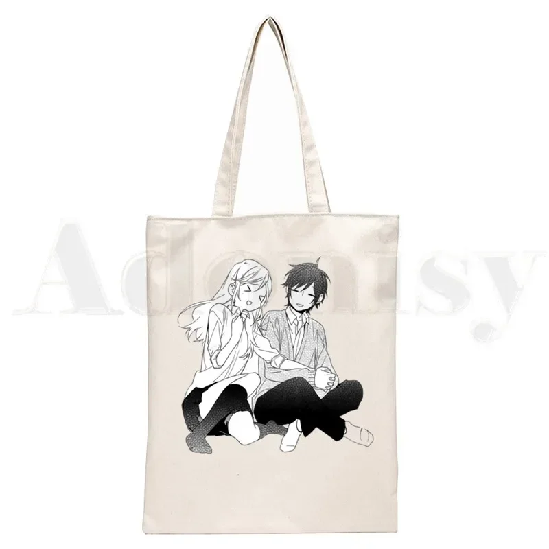 Horimiya Hori San To Miyamura Kun Anime Cartoon Handbags Shoulder Bags Casual Shopping Girls Handbag Women Elegant Canvas Bag