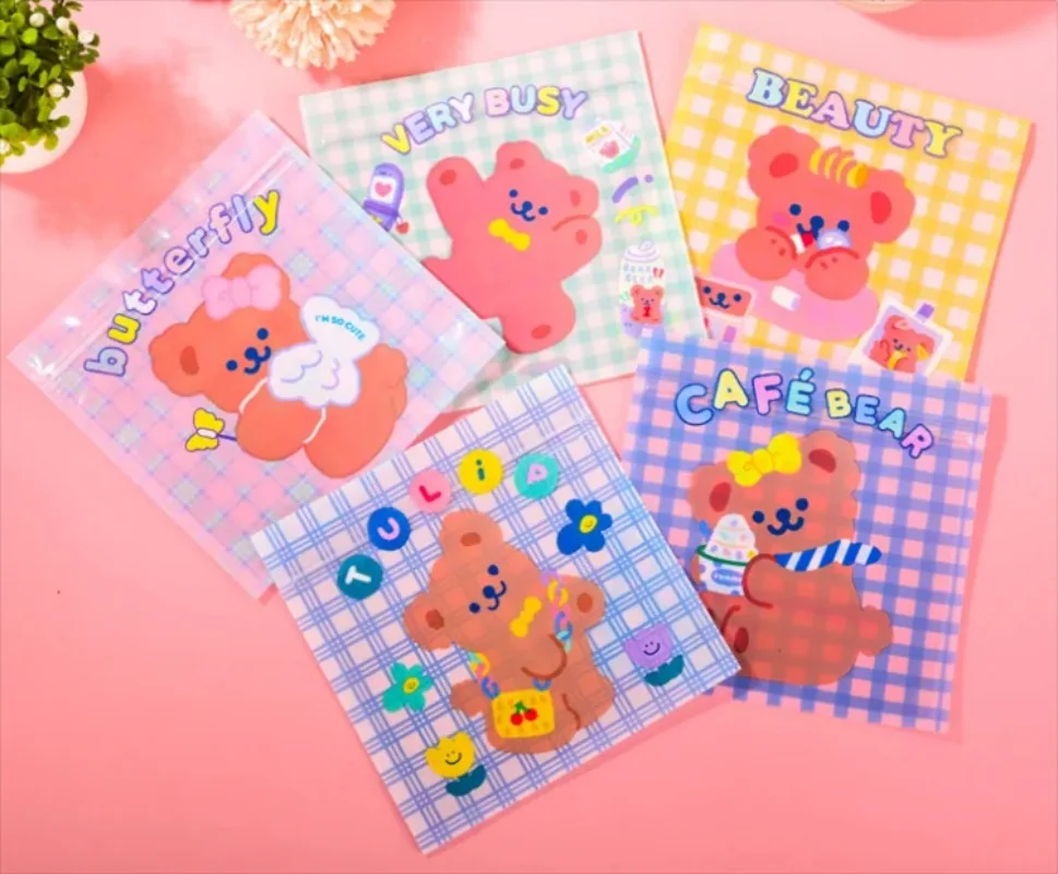 

100 шт. закрывающихся пластиковых пакетов с милыми животными - пакеты для закусок и конфет с прозрачным окном для сувениров на вечеринку и подарочной упаковке