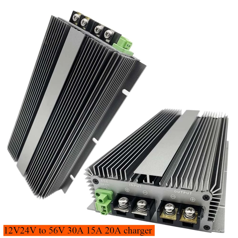 

12V24V to 56V 30A 15A 20A DC DC boost automotive battery chargers lead-acid chargers Boost converter for auxiliary batteries CE