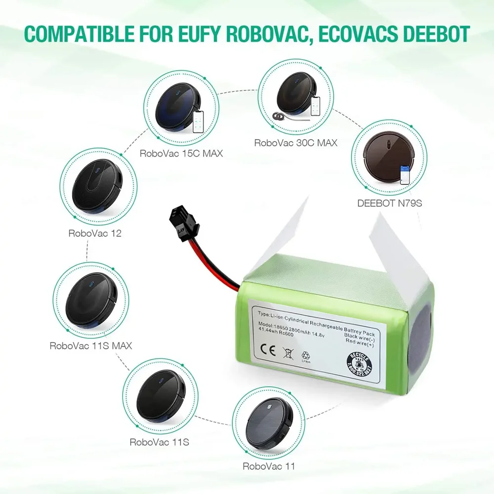 

6800mAh Robot Vacuum Cleaner ILife INR18650 M26-4S1P Full Capacity 14.4V Lithium Battery for ILIFE A4 A4s V7 A6 V7s Plus