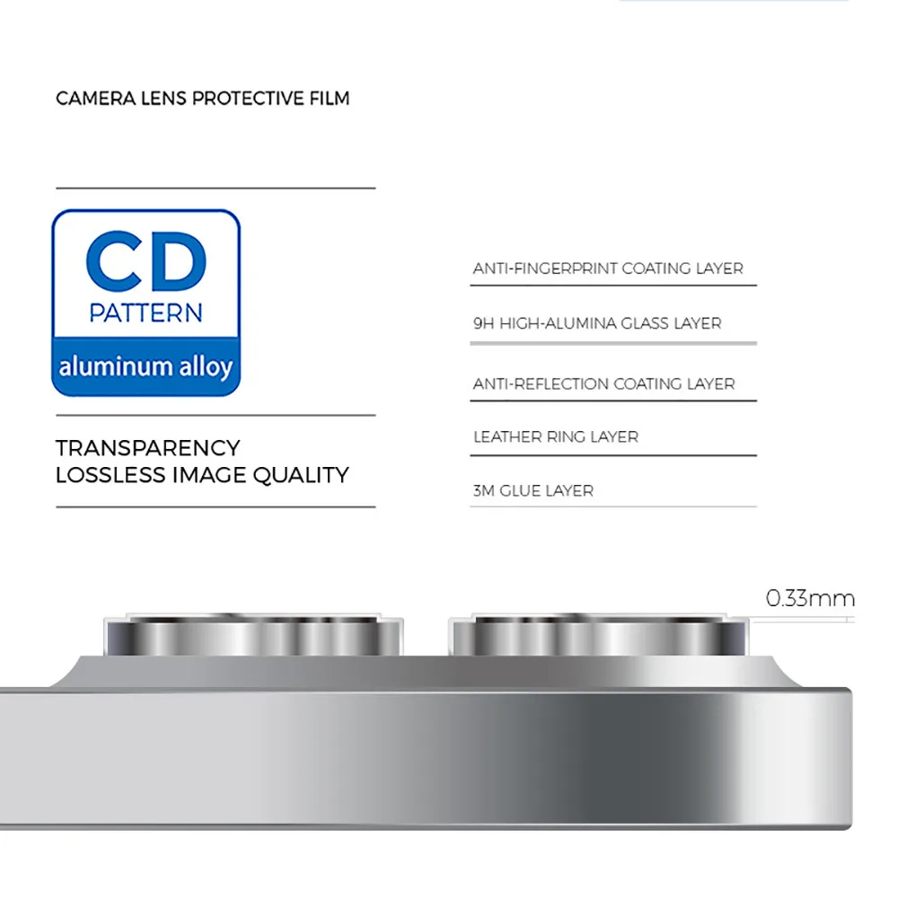 Anel da câmera traseira de liga de alumínio 3D Protetor de lente traseiro, Bumper Cover Case, Redmi Note 12 Turbo 5G, Redmi Note 12 Pro Plus, 12 Pro