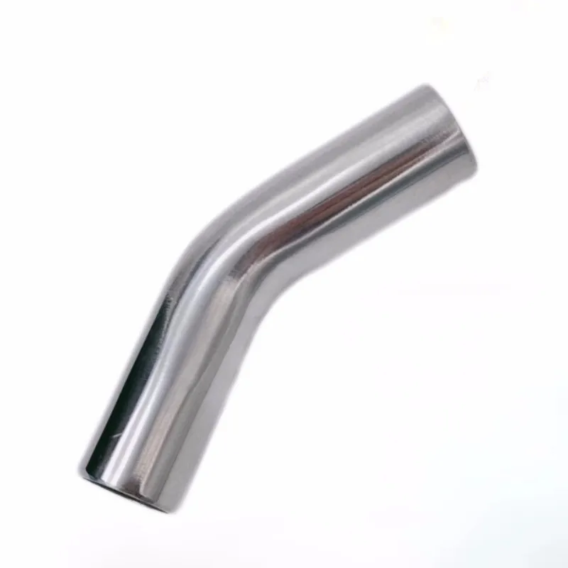 

19-108mm OD Butt Welding 45 Degree Bilateral Extension 5Cm Elbow SUS 304 Stainless Steel Sanitary Pipe Fitting