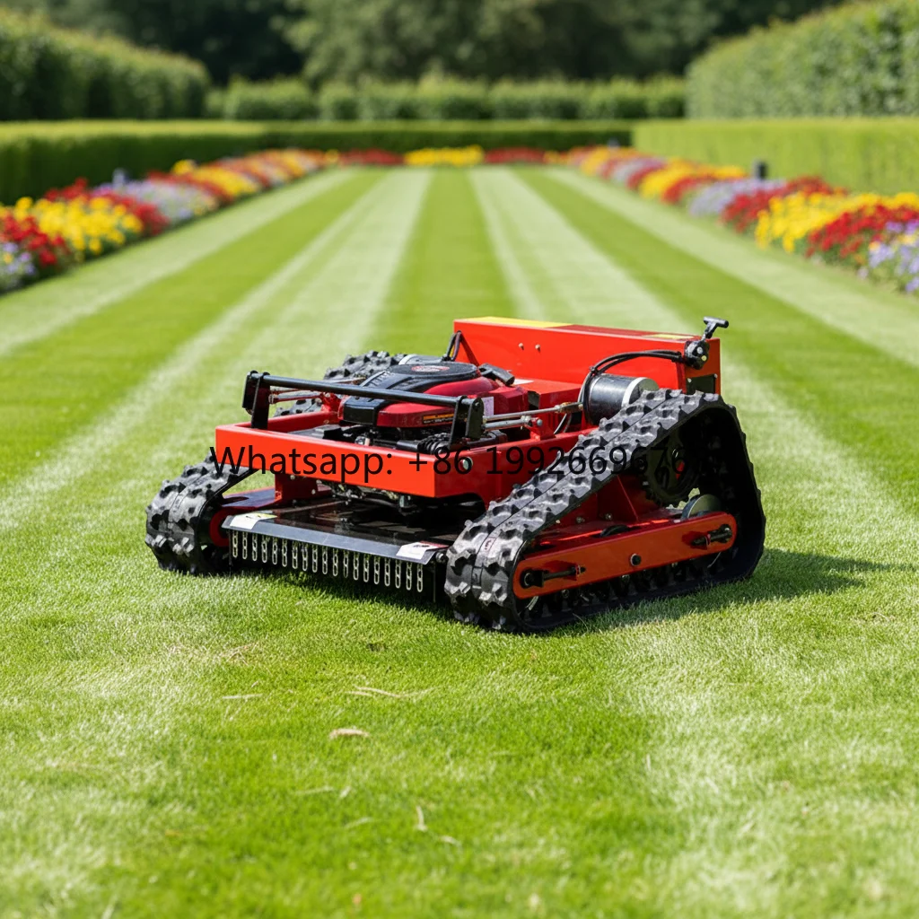 Remote Control 196cc DIY Lawn Mower 550mm Cutting Width Self-Propelled Slope Mower 0-45 Capability Efficient Grass Cutter