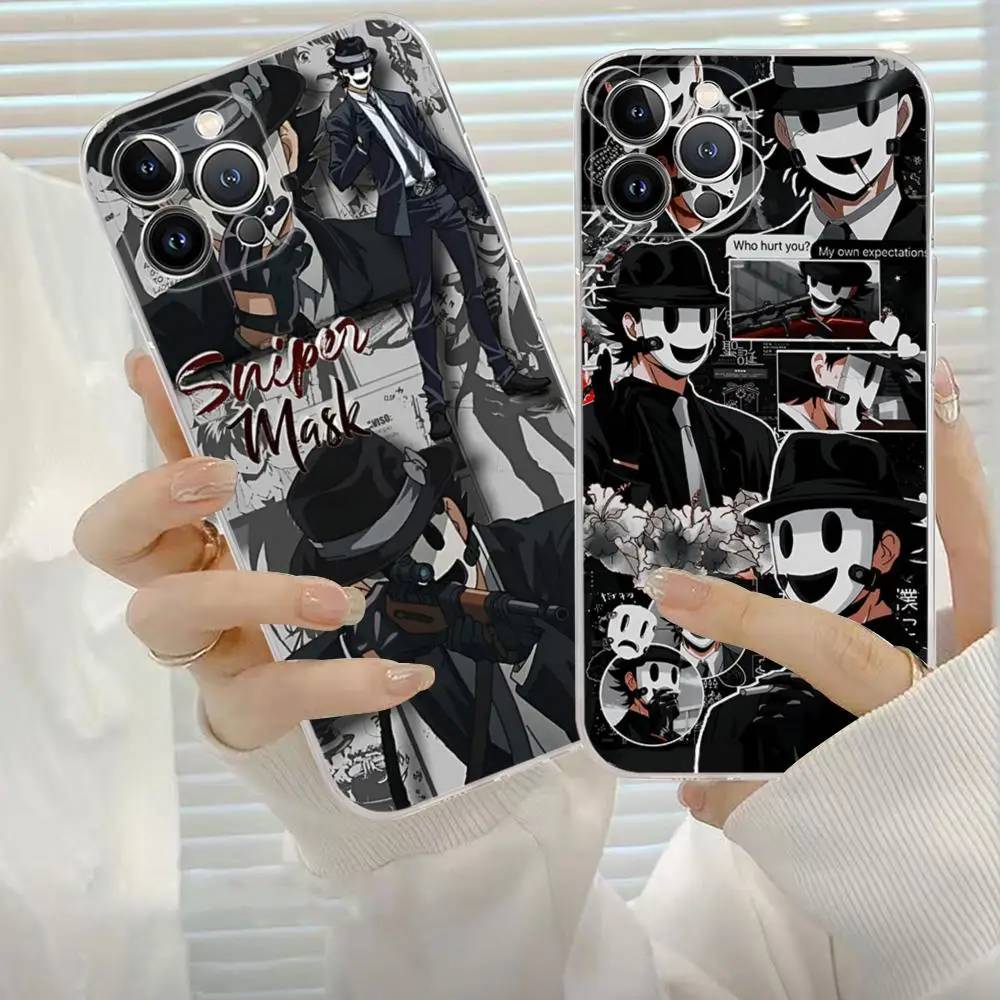 Funda de teléfono con máscara de francotirador de invasión de tiro alto de Anime, funda de silicona suave para iphone 15 14 13 12 11 Pro Mini XS MAX 8 7 6 Plus X XS XR