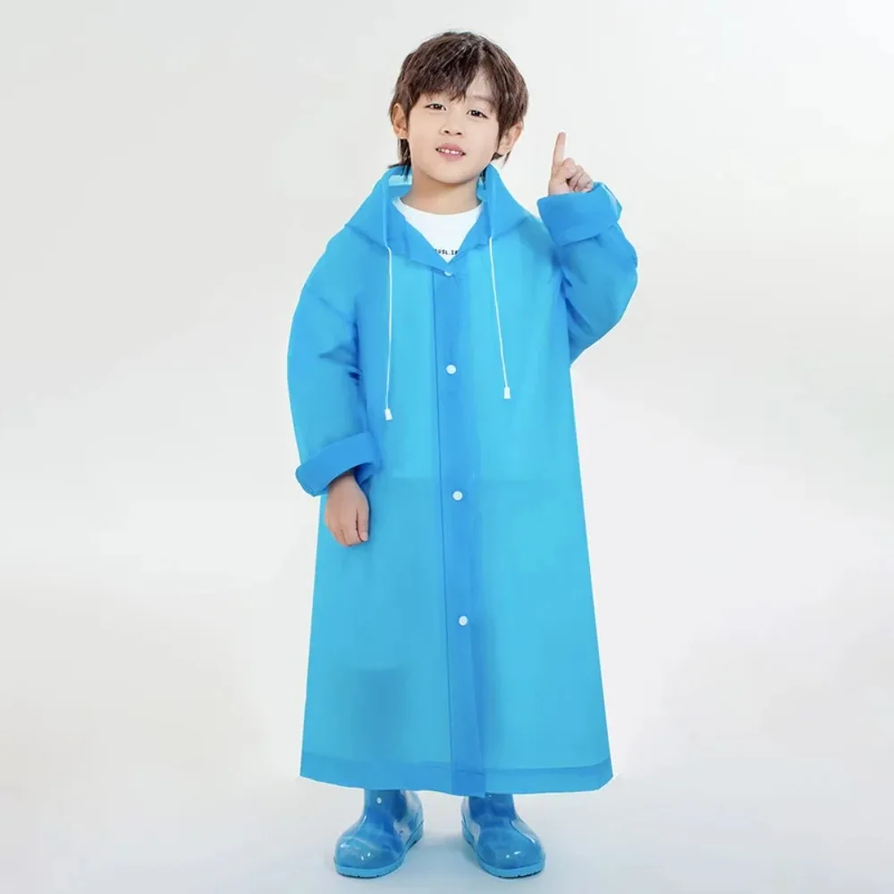 Solid Color Kids Raincoat Outdoor Waterproof Children Rain Poncho EVA Hoodie Rainwear Student Rain Coat Folding Kids Rain Coat