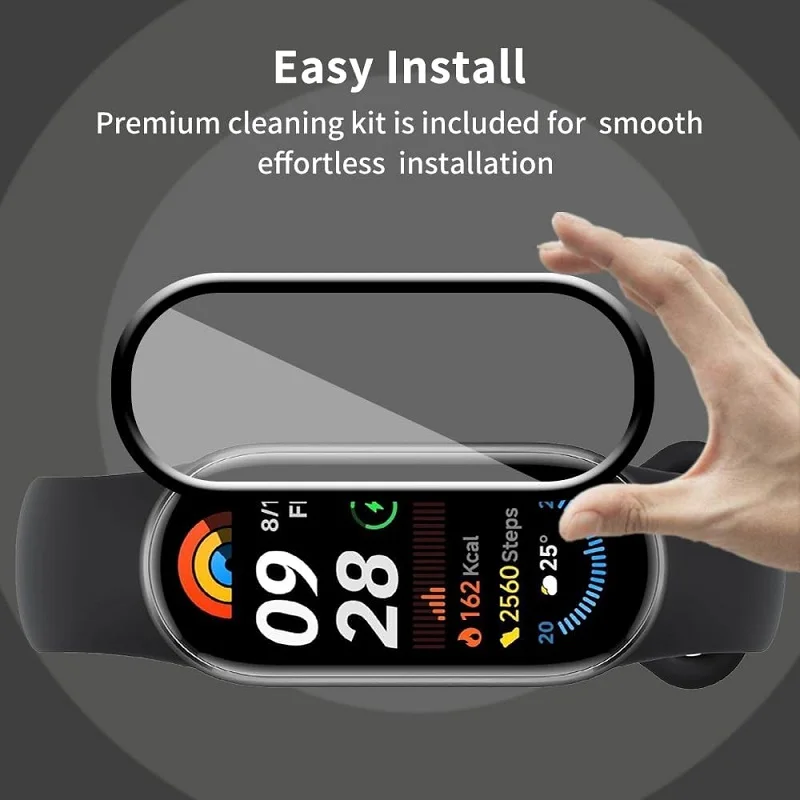 100 pçs protetor de tela macia borda 3d para xiaomi banda inteligente 9 nfc capa completa película protetora para xiaomi banda 9 pro/9 ativo