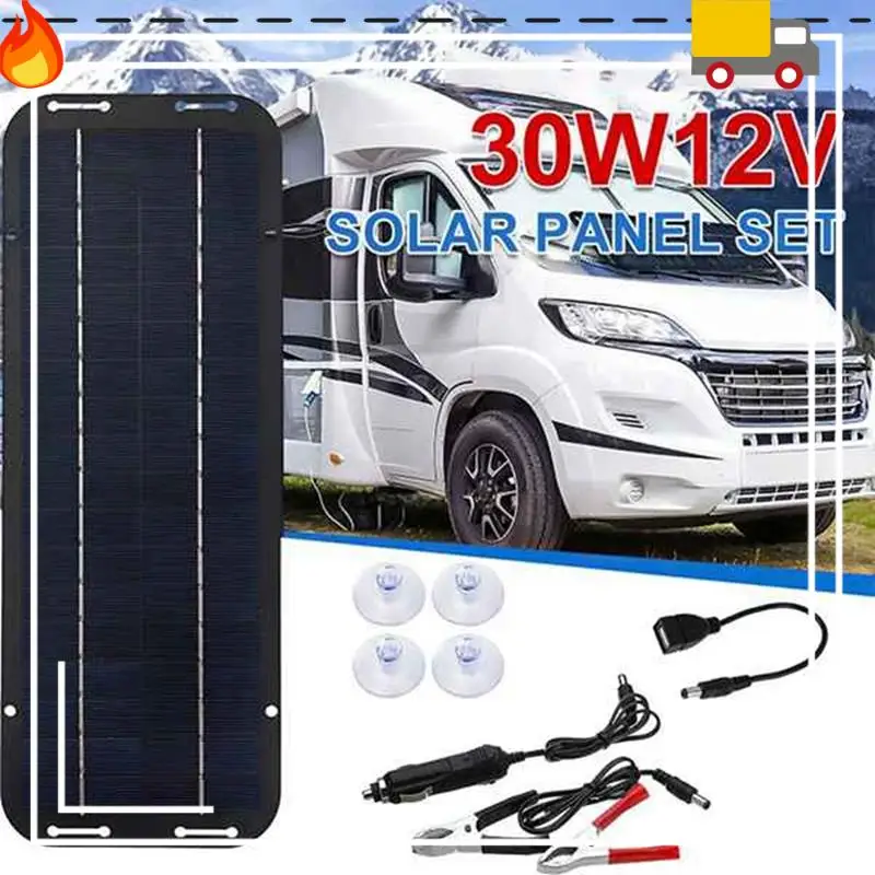 

60W 12V Solar Panel Kit Waterproof Outdoor Camping Battery Charger Solar Plate With USB Car Charger For Car RV Caravan