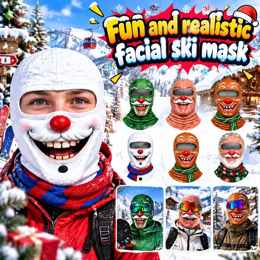 Old Man Pattern Ski Mask Breathable Keep Warm Full Face Mask Elastic Cold-resistant Winter Mask Cover