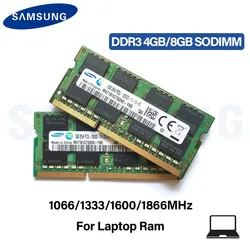 Samsung-Memória RAM para Laptops, 4GB, 8GB, DDR3, DDR3L, 1066MHz, 1333MHz, 1600MHz, 1866MHz, PC3L, 204 PIN, SODIMM