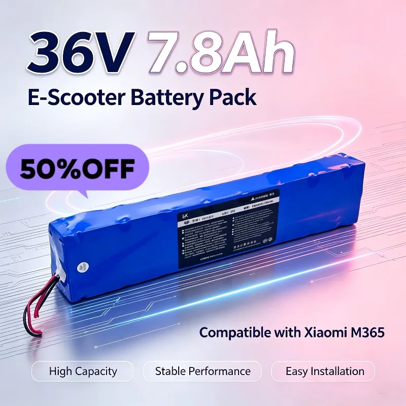 18650 36V 7.8Ah Lithium‑ion Battery Pack for Xiaomi M365 Electric Scooter Rechargeable Battery with XT30+JST Plug