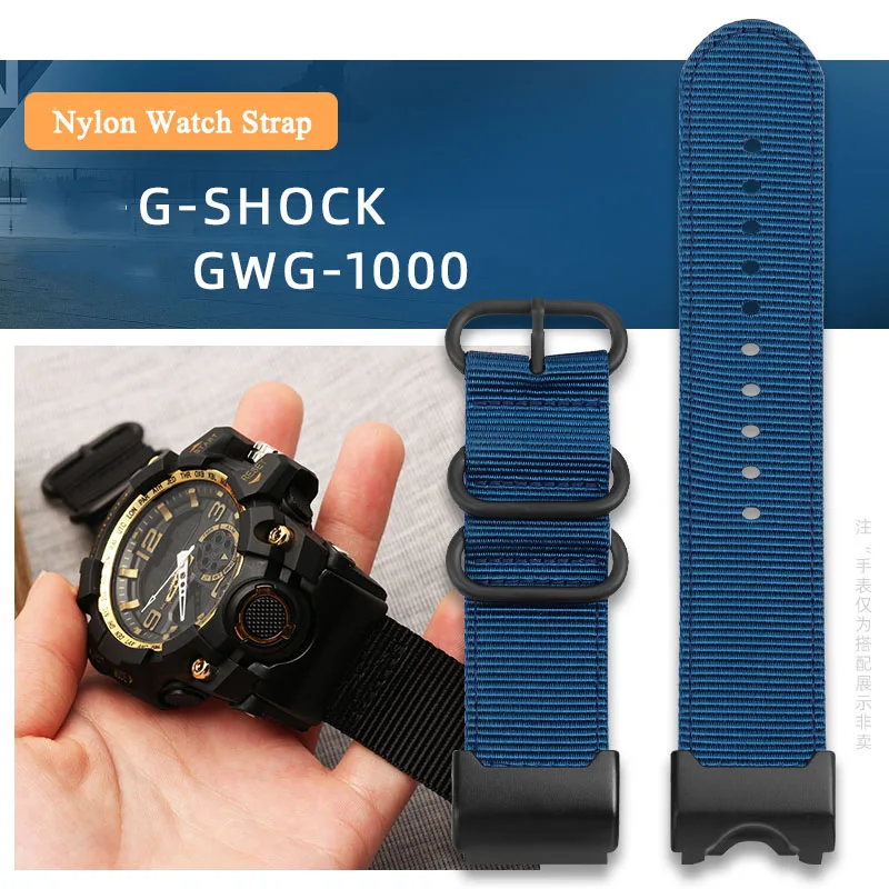 Nylon Watchband Wristband For Casio G-Shock Big Mud King G-SHOCK GWG-1000GB Sport Canvas Men's Bracelet Modified Watch Strap