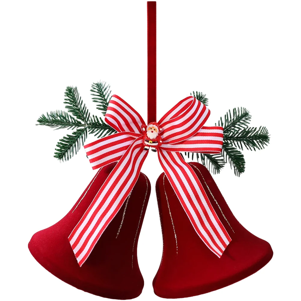 

Флокированные бархатные плюшевые рождественские колокольчики для елки, праздничные украшения своими руками в форме колокольчика для сезонного использования