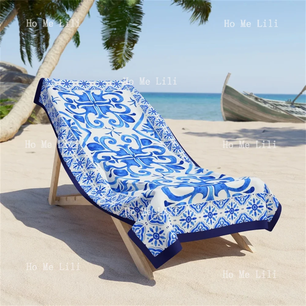 Blue And White Spanish Tile Coastal Gifts Quick Drying Towel