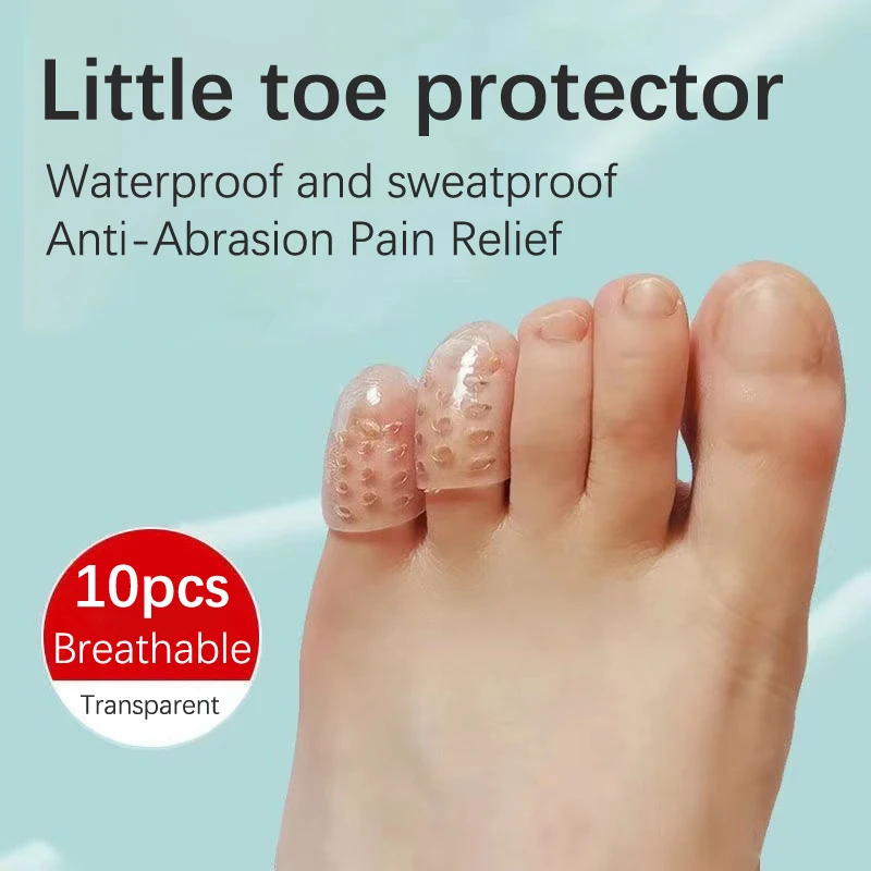 Anti-fricção protetores do dedo do pé do silicone, toe respirável cobre, bolhas, corrector joanete, cuidados com os pés, ferramentas pedicure, 10 peças