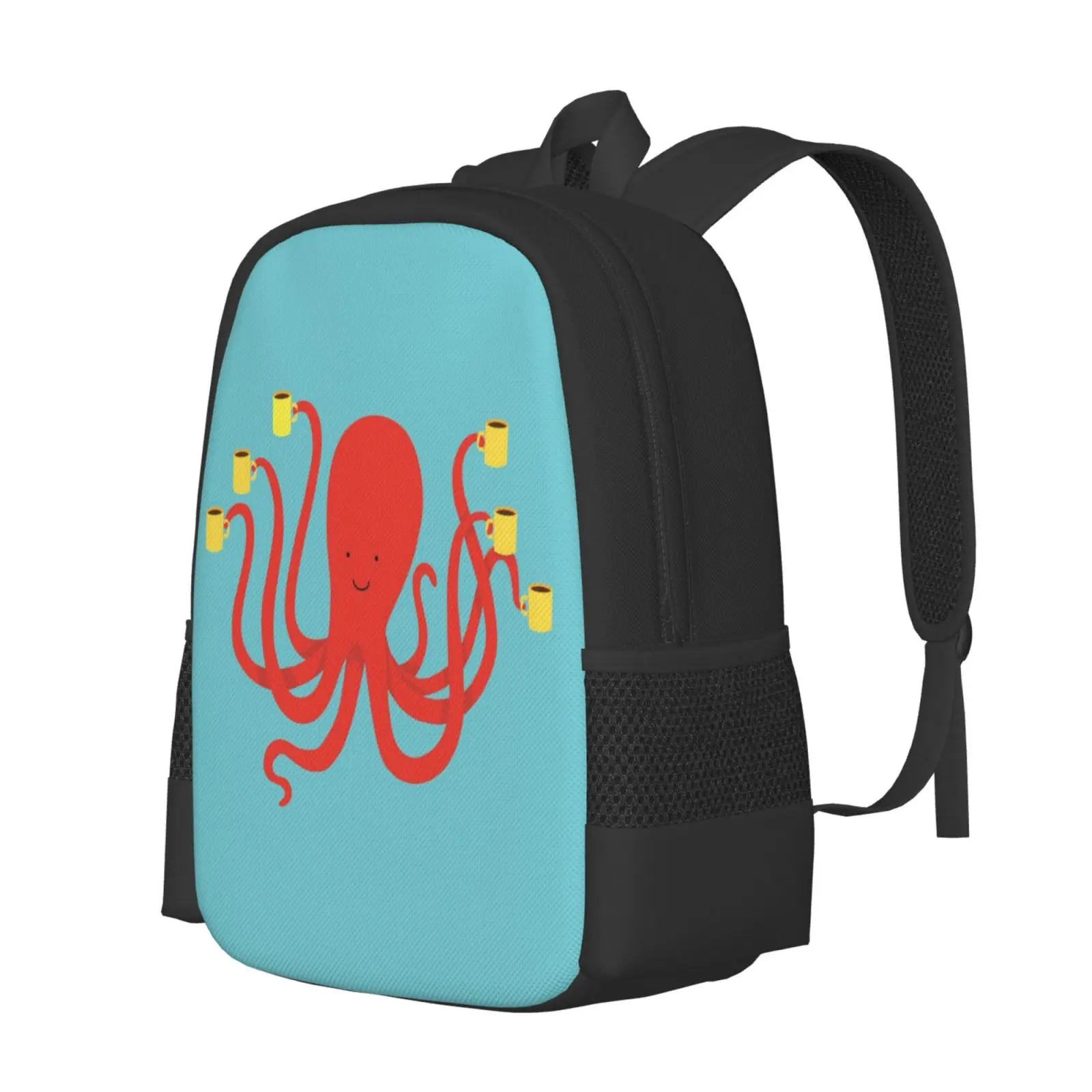 More Coffee Hot Sale Schoolbag Backpack Fashion Bags Coffee Octopus Animal Funny Cute Sea _ Creature Multi Task Cup Drink