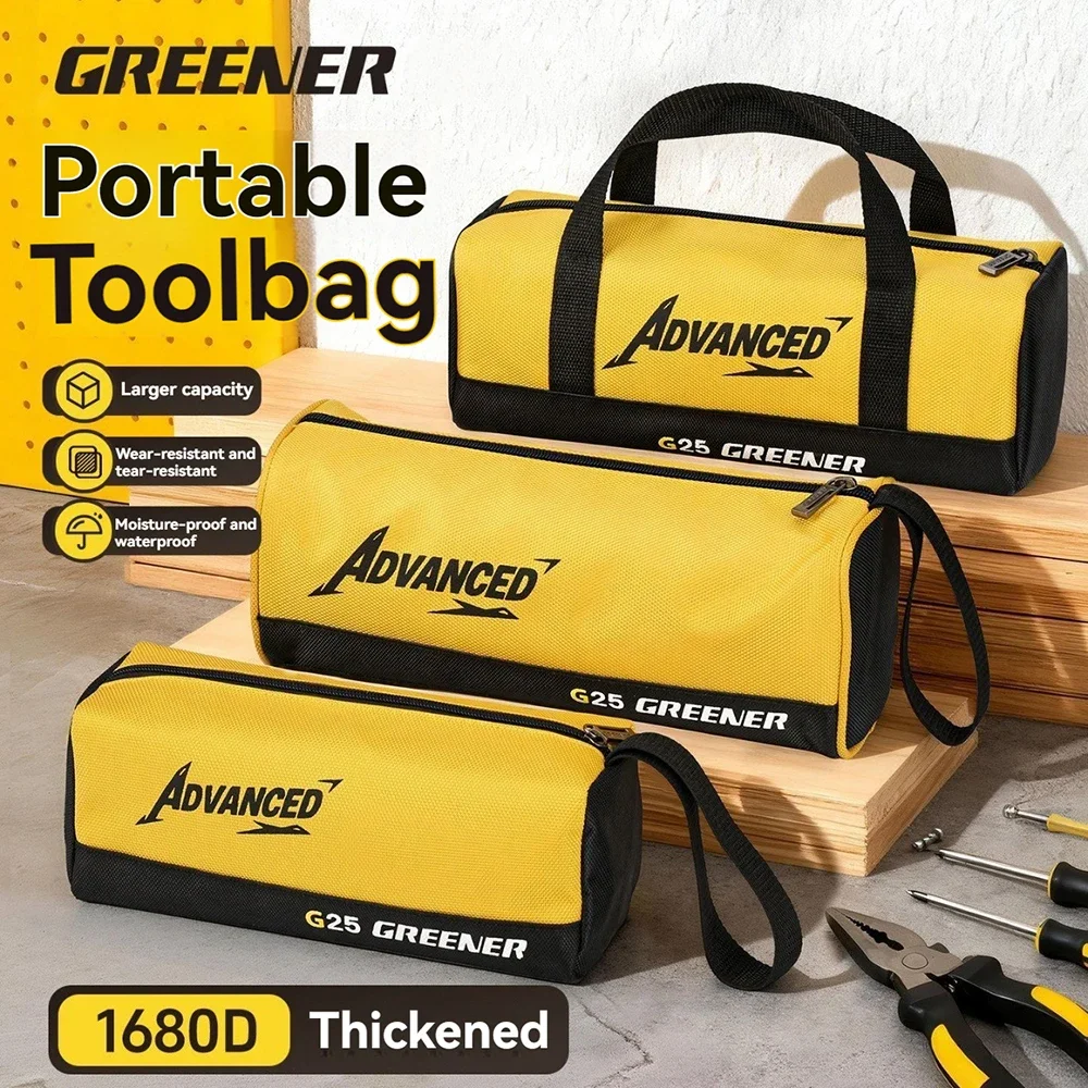 

GREENER 1680D Утолщенная портативная сумка для инструментов Органайзер для инструментов электрика с несколькими отделениями Прочная водонепроницаемая сумка для хранения