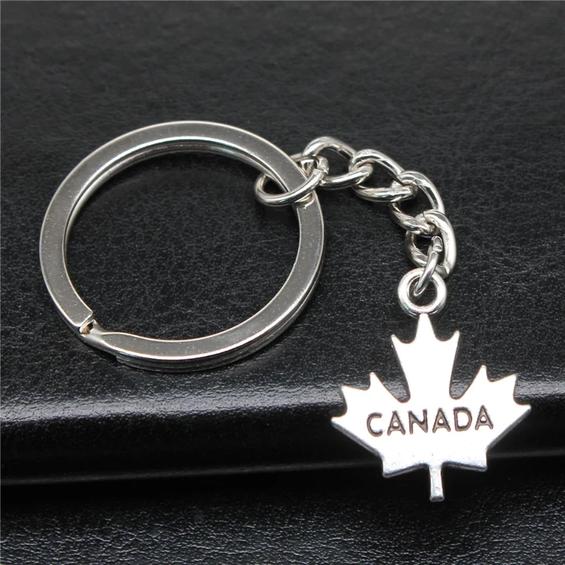 Popular Jewelry Alloy Pendant Keychain Vintage CANADA Maple Leaf Pendant Gift