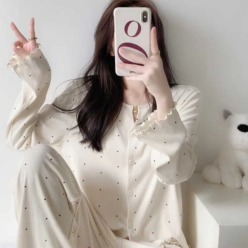 Women's 2/PCS pcslong pajamas set cute cartoon set loose comfortable homewear women casual student nightdres women's sleepwear