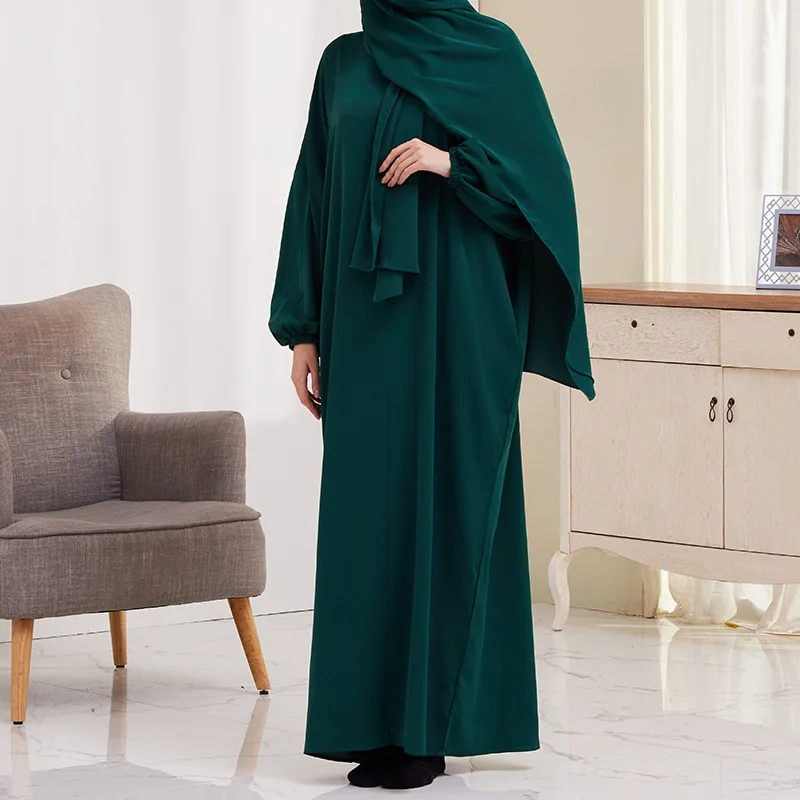 

Ramadan Eid Muslim Hijab Dresses Musulmane Abaya Elegant Soft Islam Kaftans Abayas Robes New Worship Service Clothing