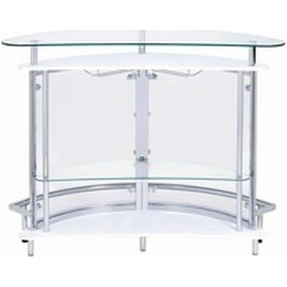 

Contemporary 41H Home Bar Unit with Clear Acrylic Front, White Finish, for Stylish Entertainment Spaces