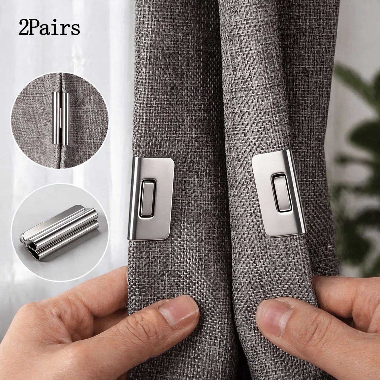 Strong Magnetic Curtain Clips Nail Free Blackout Closure Clips Keep Curtain Closed Prevent Light Leaking For Bedroom Office