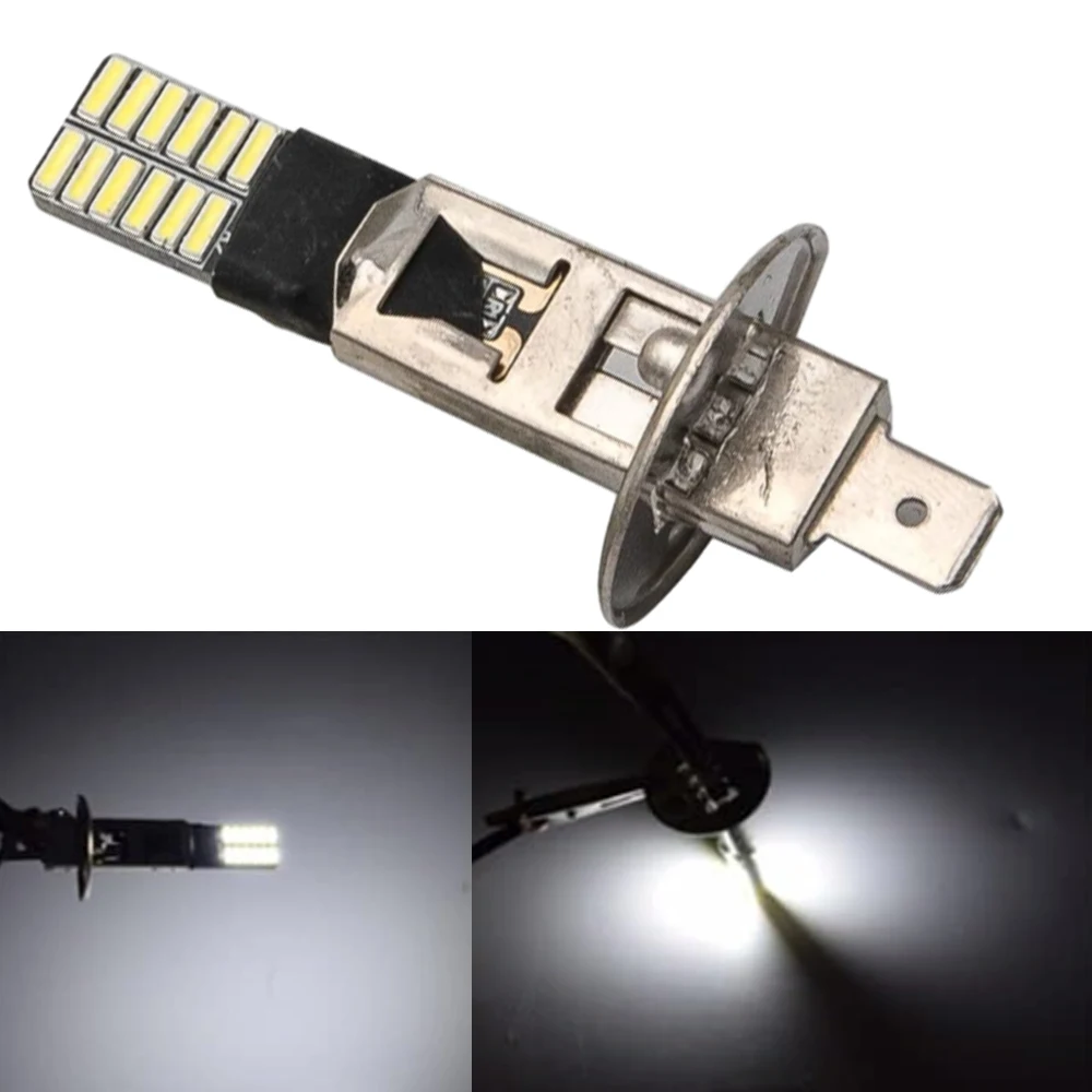 

1/2pcs 12V DC Universal fit for most vehicles with H1 headlight sockets H1 LED Bulbs