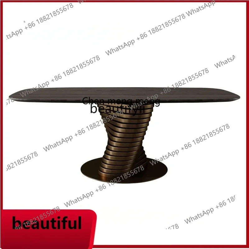 

X White Wax Solid Wood Dining Table Light Luxury Rectangular Designer Rotating Overlay Black Walnut Dining Table