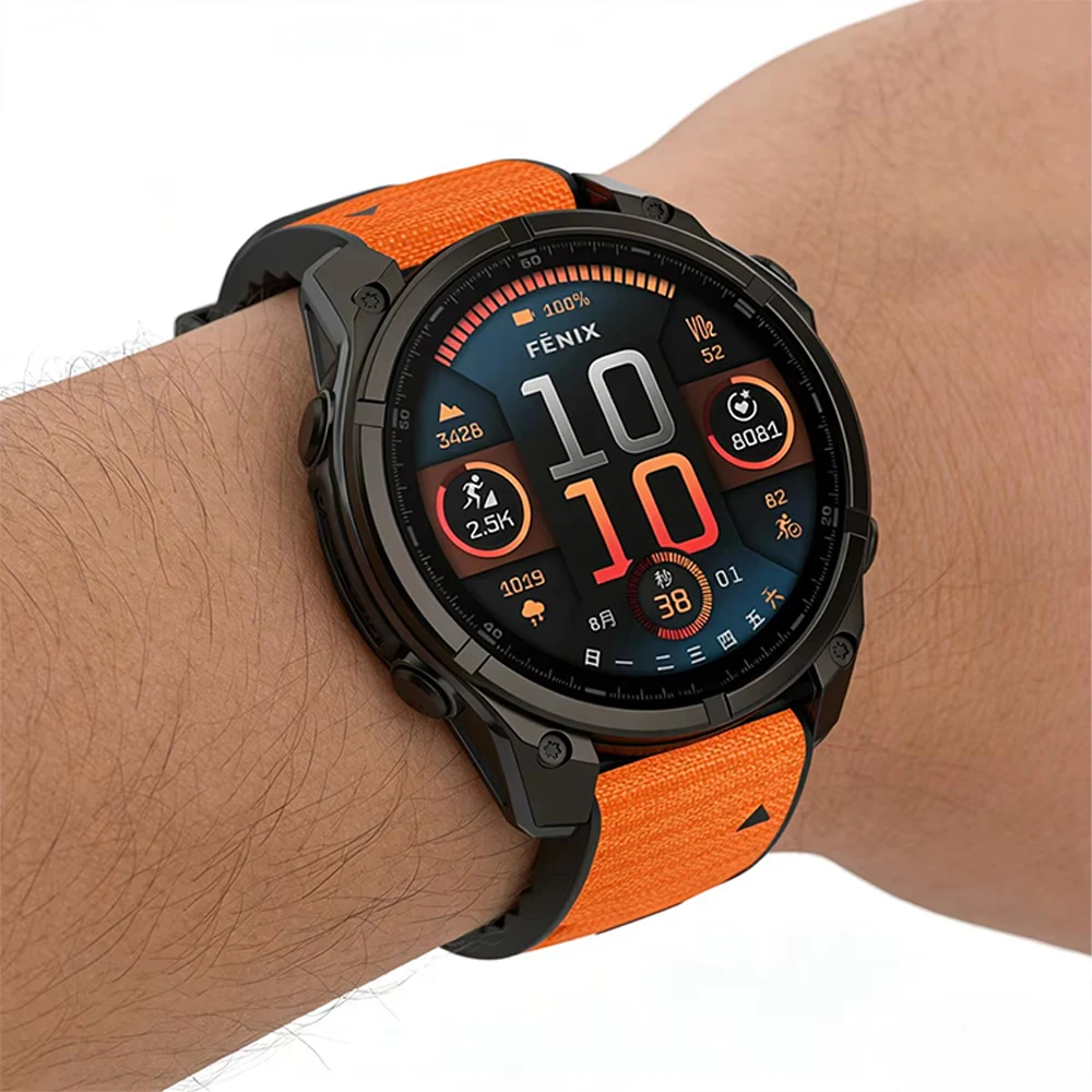 Nylon-Silikon-Armband für Garmin Fenix 8 Pro E 7X 7 6X 6 5X Plus/Instinct 3 2X 970 965/Quatix 8 7 QuickFit 26mm 22mm Armband