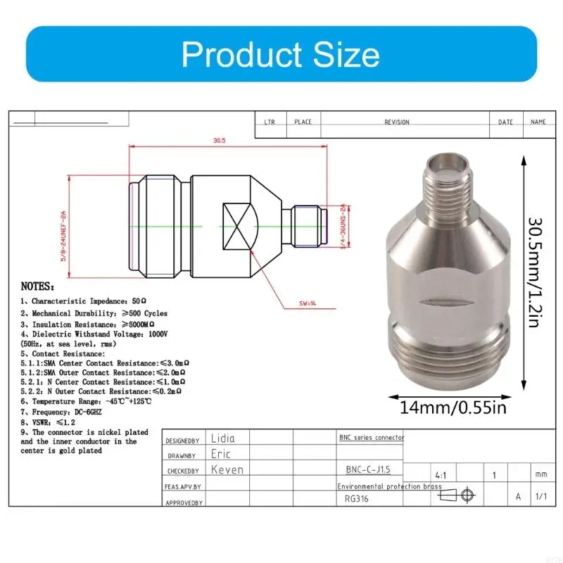 SMA Transmission Adapter N-to-SMA-KK Connector