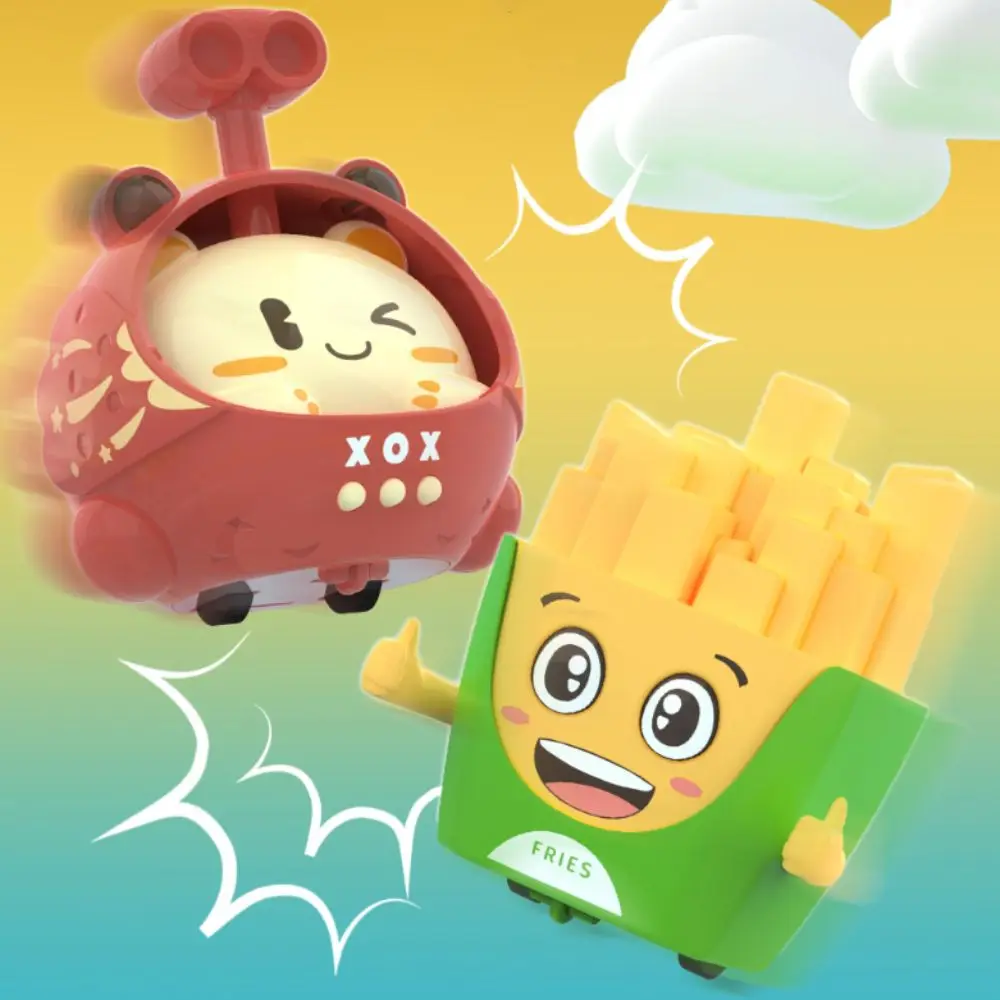 Puzzle French Fries Power Car Toy Simulation Education Pull Back Car Toy Cartoon Food Press Inertia Pull Back Toy Christmas Gift