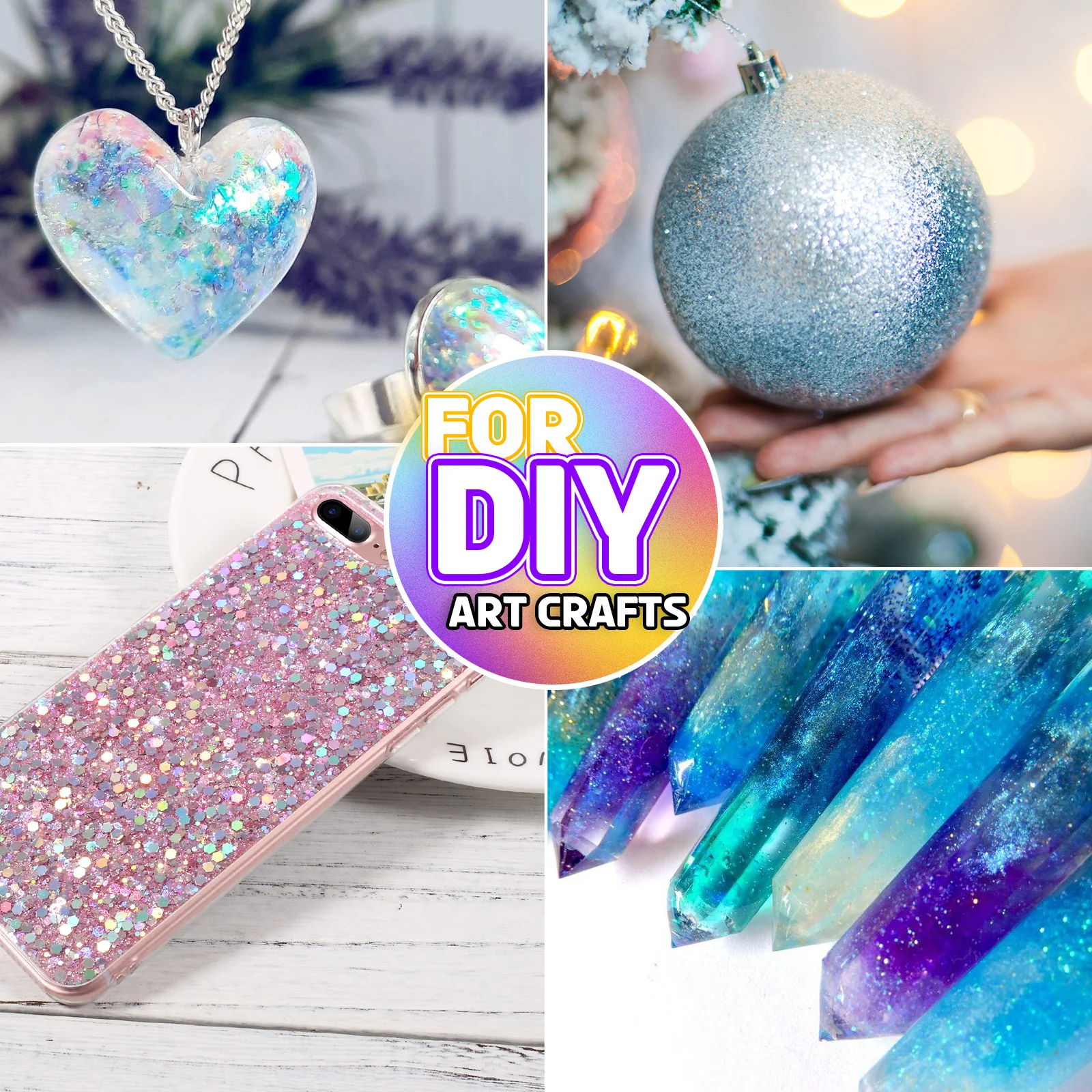 32개입 미세 글리터 병 다양한 글리터 파우더 공예 프로젝트용 레진 아트 벽화 네일 장식 선물 세트